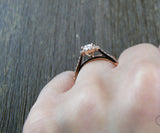 2ct Pear Cut Diamond Engagement Ring 14k RoseGold Finish Halo Solitaire Teardrop