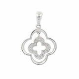 1.5ct Diamond Pendant Round Cut Cross Floral 14k White Gold Finish NO CHAIN