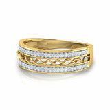 2Ct Round Cut Diamond Stylish Art Deco Wedding Ring Band 14K Yellow Gold Finish