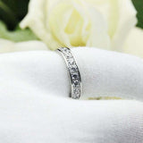 2.5ct Round Cut Diamond Wedding Band Iced Full Eternity 14k White Gold Finish