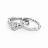 2.3ct Engagement Ring Round Cut Diamond Bridal Set Infinity 14k WhiteGold Finish