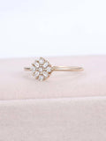 1ct Baguette Cut Diamond Engagement Ring Minimalist Thin 14k Rose Gold Finish