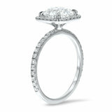 1.6ct Engagement Ring Round Cut Diamond Accent Halo Solitaire 14k WhiteGold Over