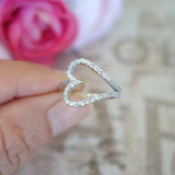 0.5ct Round Cut VVS1 D Diamond Heart Shape Engagement Ring 14k White Gold Finish