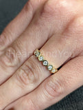 1ct Round Cut Moissanite Bezel Full Eternity Wedding Band 14k Yellow Gold Plated