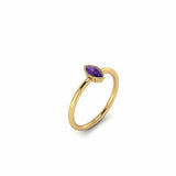 0.4ct Marquise Cut Purple Amethyst Engagement Ring Solitaire 14k YellowGold Over