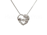 0.2ct Round Moissanite Heart Mothers Day Pendant 14k White Gold Plated NO CHAIN