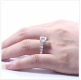 2ct Cushion Cut Diamond Solitaire Eternity Engagement Ring 14k White Gold Finish