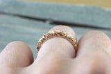 0.7ct Round Cut Diamond Wedding Band 14k Yellow Gold Finish Vintage Filigree