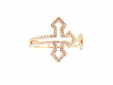 1ct Round Cut VVS1 Diamond Jesus Christ Cross Unique Ring 14k Rose Gold Finish