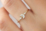 Dainty Minimalist Engagement Ring 0.5ct Marquise Cut Diamond 14k YellowGold Over