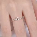 1ct Round Cut Peach Morganite Five Stone Engagement Ring 14k Rose Gold Finish