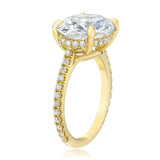 2ct Oval Cut Diamond Engagement Ring 14k Yellow Gold Finish East West Solitaire