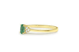 0.4ct Oval Green Emerald Dainty Minimalist Engagement Ring 14k Yellow Gold Over