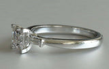 2ct Princess Diamond Engagement Ring Trilogy Baguette Accent 14k White Gold Over