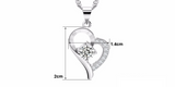 1ct Round Cut Diamond Pendant Crystal Heart Shape 14k White Gold Finish NO CHAIN