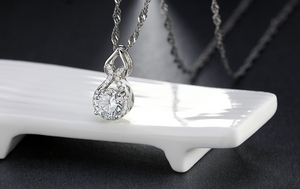 1ct Round Cut Diamond Pendant Trendy Design Women 14k White Gold Finish NO CHAIN