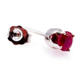 1Ct Round Cut Pink Ruby Classic Solitaire Stud Earrings 14K White Gold Finish