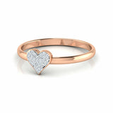 1Ct Round Cut Diamond Heart Shape Cluster Engagement Ring 14K Rose Gold Finish