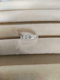 2.5ct Wedding Band Oval Cut Aquamarine Stylish Three Stone 14k White Gold Finish