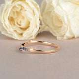 1ct Round Cut Blue Sapphire Wedding Band Curved Half Eternity 14k Rose Gold Over