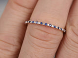 0.9ct Round Blue Sapphire Eternity Anniversary Wedding Band 14k Rose Gold Finish