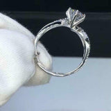 1.2ct Round Cut Diamond Engagement Ring Split Shank Solitaire 14k WhiteGold Over