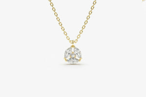 0.7ct Diamond Pendant Chain Marquise Cut Solitaire Cluster 14k YellowGold Finish