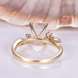 2ct Emerald Cut Peach Morganite Solitaire Engagement Ring 18k Yellow Gold Finish