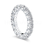 2.5ct Round Cut Moissanite Iced Full Eternity Wedding Band 14k White Gold Plated