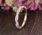 1ct Round Cut Moissanite Full Eternity Infinity Wedding Band 14k RoseGold Plated