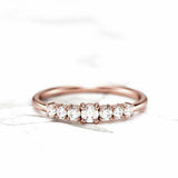 Half Eternity Wedding Ring Band 0.85ct Round Cut Diamond 14k White Gold Finish