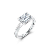 Solitaire Women Engagement Ring 1.75ct Emerald Cut Diamond 14k YellowGold Finish