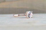 1.3ct Round Cut Morganite Engagement Ring 14k Rose Gold Finish Diamond Accents