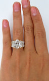 6Ct Oval Baguette Diamond Wide Cocktail Solitaire Ring 14K Yellow Gold Finish