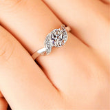 1.7ct Oval Cut Diamond Engagement Ring 14k White Gold Finish Swirl Trendy Design