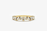 0.45ct Baguette Cut Diamond Half Eternity Stackable Band 14k Yellow Gold Finish