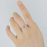 1ct Oval Cut Diamond Accent Cluster Halo Engagement Ring 14k Rose Gold Finish