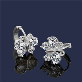 2Ct Pear Cut Diamond Butterfly Drop Earrings For Women 14K White Gold Finish