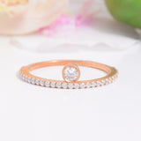 1.2ct Round Cut Diamond Engagement Ring Minimalist Stackable 14k RoseGold Finish