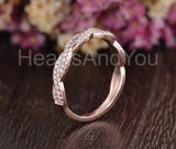 1ct Round Cut Moissanite Full Eternity Infinity Wedding Band 14k RoseGold Plated