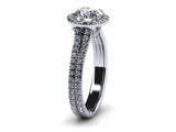 2ct Round Cut Dual Line Diamond Shank Cool Engagement Ring 14k White Gold Finish