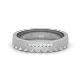 0.5ct Wedding Ring Band Round Cut Diamond Textured 14k White Gold Finish