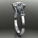 2ct Round Cut Diamond Engagement Ring 14k WhiteGold Over Trilogy Bridal Set Band