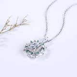 3Ct Radiant Cut Diamond Marquise Halo Iced Pendant 14K White Gold Over NO CHAIN