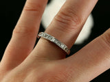 3ct Princess Cut Diamond Half Eternity Wedding Ring Band 14k White Gold Finish