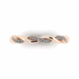 1ct Round Cut VVS1D Diamond Wedding Band Twisted Infinity 14k Rose Gold Finish