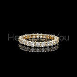 2ct Round Cut Moissanite Full Eternity Women Wedding Band 14k Yellow Gold Plated