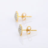 1.56ct Stud Earrings Round Cut Diamond Cluster Design 14k Yellow Gold Finish