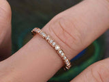 1.4ct Round Cut Diamond Wedding Band Stackable Full Eternity 14k RoseGold Finish